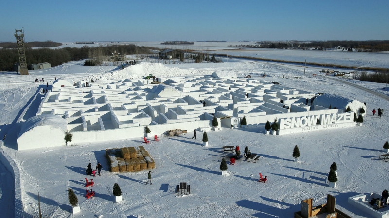 Самый большой в мире снежный лабиринт в Канаде увеличился в два раза