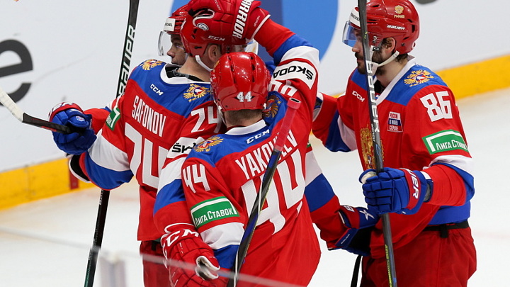 Российские хоккеисты забросили шесть шайб в ворота Белоруссии