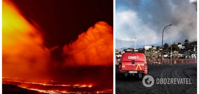 На Канарах из-за извержения вулкана людей призвали оставаться дома и закрыть окна. Фото и видео